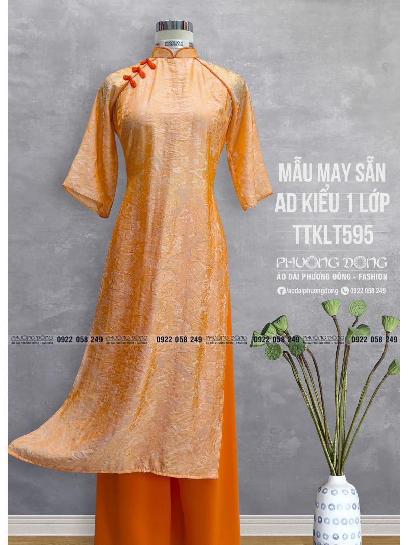 Áo Dài Phom Trẻ Gấm Lụa Phom Suông TTKLT595